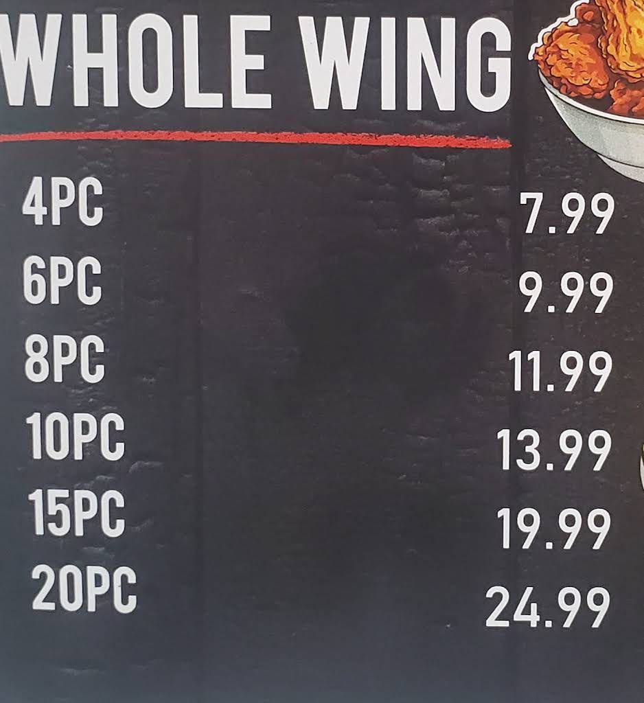 Wing it Menu 5